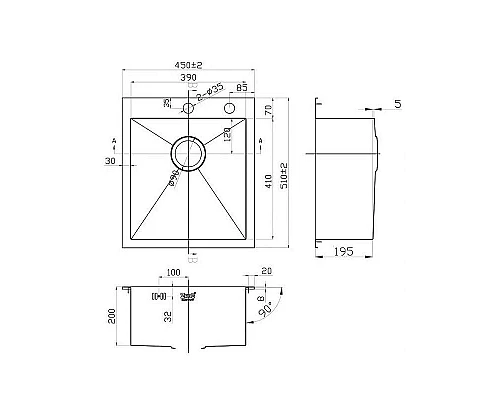 Приобрести Кухонная мойка ZorG 45 PVD4551GRAFIT Графит в магазине сантехники Santeh-Crystal.ru