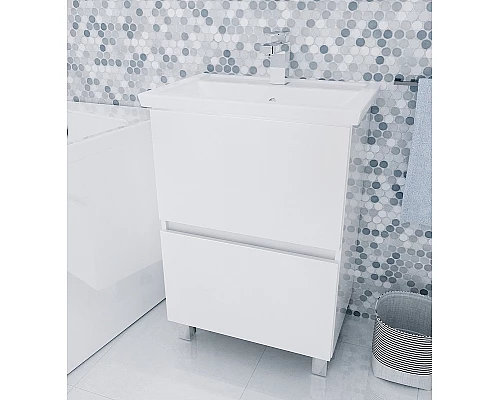 Приобрести Тумба под раковину 1MarKa Aris 70 У76054 Белая глянцевая в магазине сантехники Santeh-Crystal.ru