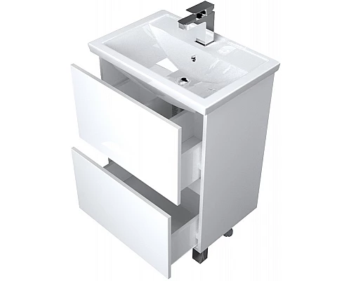 Приобрести Тумба под раковину 1MarKa Aris 70 У76054 Белая глянцевая в магазине сантехники Santeh-Crystal.ru
