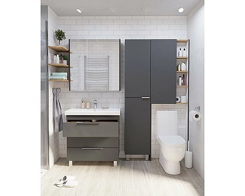 Заказать Шкаф пенал 1MarKa Gaula 40Н У92552 Графит матовый в магазине сантехники Santeh-Crystal.ru