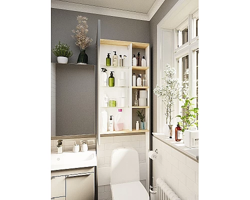 Заказать Шкаф пенал 1MarKa Gaula 60Н У92548 над унитазом Графит матовый в магазине сантехники Santeh-Crystal.ru