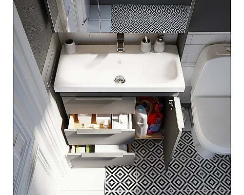 Купить Тумба под раковину 1MarKa Gaula 80Н У92546 Графит матовый в магазине сантехники Santeh-Crystal.ru