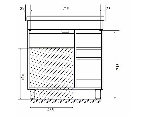 Купить Тумба под раковину 1MarKa Gaula 80Н У92546 Графит матовый в магазине сантехники Santeh-Crystal.ru