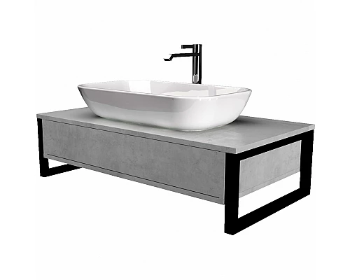 Купить Тумба под раковину 1MarKa Grunge Loft 80П У85851 подвесная Бетон светлый в магазине сантехники Santeh-Crystal.ru