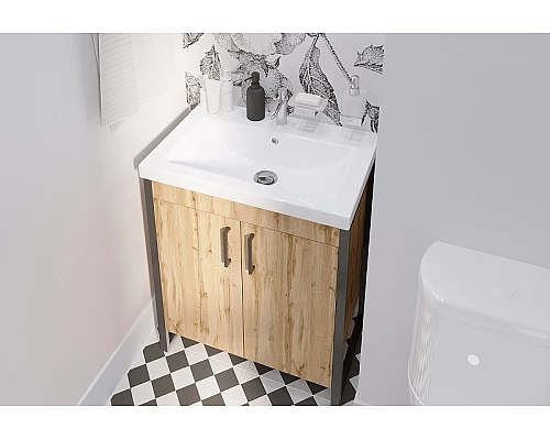 Купить Тумба под раковину 1MarKa Grunge Loft 70Н Ц0000008499 Дуб вотан в магазине сантехники Santeh-Crystal.ru