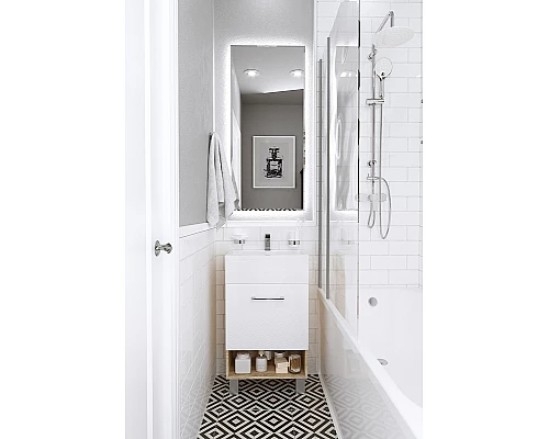 Заказать Тумба с раковиной 1MarKa July 50Н У85933 Дуб сонома Белая в магазине сантехники Santeh-Crystal.ru