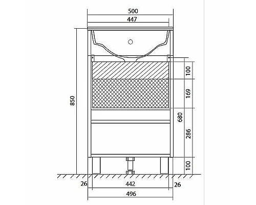 Заказать Тумба с раковиной 1MarKa July 50Н У85933 Дуб сонома Белая в магазине сантехники Santeh-Crystal.ru