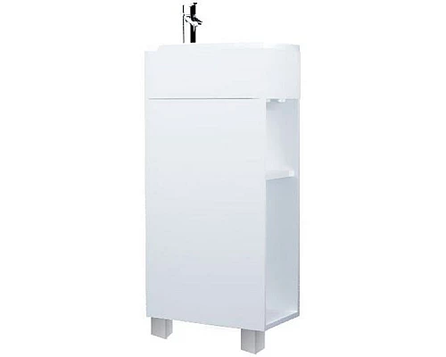 Приобрести Тумба с раковиной 1MarKa Laura 40Н L У85929 Белая глянцевая в магазине сантехники Santeh-Crystal.ru