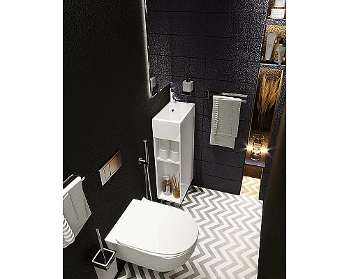 Приобрести Тумба с раковиной 1MarKa Laura 40Н R У85928 Белый глянец в магазине сантехники Santeh-Crystal.ru