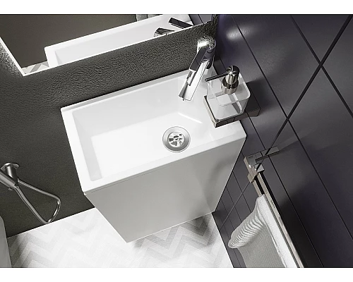 Приобрести Тумба с раковиной 1MarKa Laura 40Н R У85928 Белый глянец в магазине сантехники Santeh-Crystal.ru