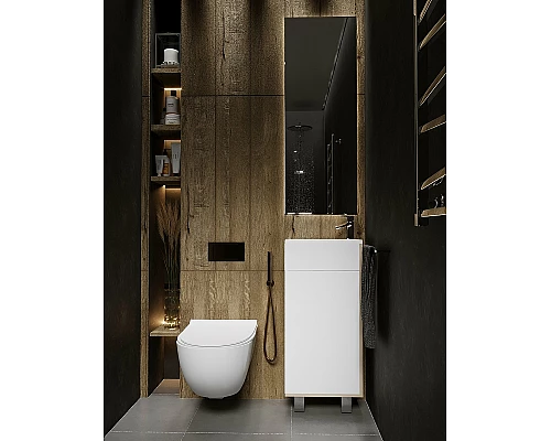 Приобрести Тумба с раковиной 1MarKa Laura 40Н R У85931 Дуб сонома Белый глянец в магазине сантехники Santeh-Crystal.ru