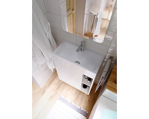 Приобрести Тумба с раковиной 1MarKa Lido 60Н У83298 Белый глянец в магазине сантехники Santeh-Crystal.ru