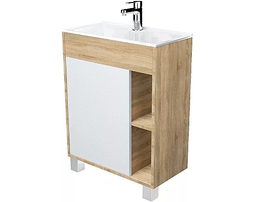 Купить Тумба с раковиной 1MarKa Lido 60Н У83300 Дуб сонома Белый в магазине сантехники Santeh-Crystal.ru