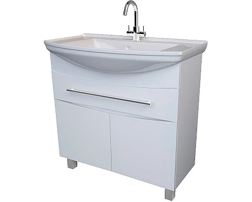 Купить Тумба под раковину 1MarKa Lina New 85Н У94493 Белый глянец в магазине сантехники Santeh-Crystal.ru