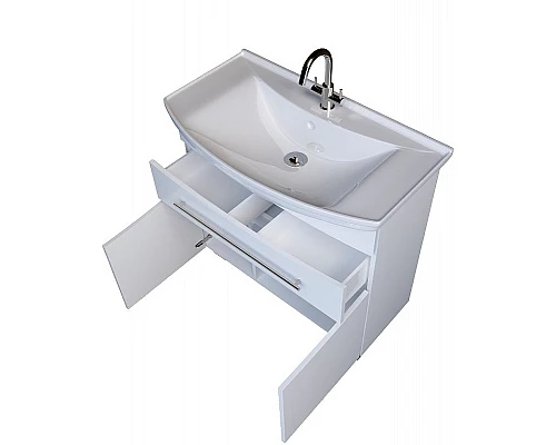 Купить Тумба под раковину 1MarKa Lina New 85Н У94493 Белый глянец в магазине сантехники Santeh-Crystal.ru