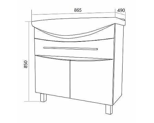 Купить Тумба под раковину 1MarKa Lina New 85Н У94493 Белый глянец в магазине сантехники Santeh-Crystal.ru