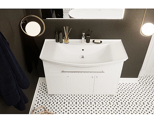 Купить Тумба под раковину 1MarKa Lina Classic New 105Н У94491 Белый глянец в магазине сантехники Santeh-Crystal.ru