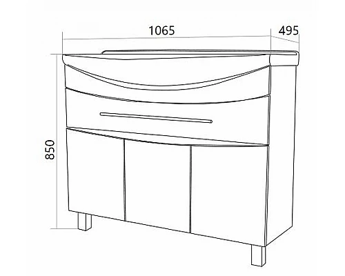 Купить Тумба под раковину 1MarKa Lina Classic New 105Н У94491 Белый глянец в магазине сантехники Santeh-Crystal.ru