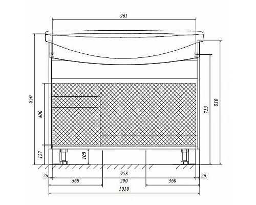 Купить Тумба под раковину 1MarKa Lina Classic New 105Н У94491 Белый глянец в магазине сантехники Santeh-Crystal.ru