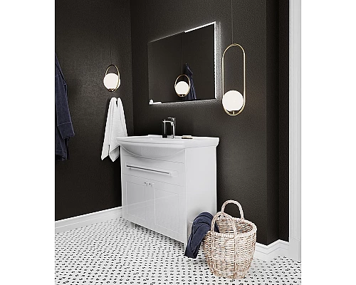 Приобрести Тумба под раковину 1MarKa Lina Classic New 85Н У94494 Белый глянец в магазине сантехники Santeh-Crystal.ru