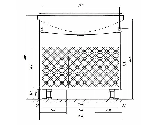 Приобрести Тумба под раковину 1MarKa Lina Classic New 85Н У94494 Белый глянец в магазине сантехники Santeh-Crystal.ru