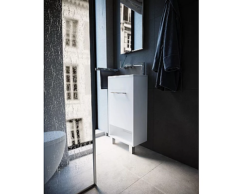 Приобрести Тумба с раковиной 1MarKa Lira 40Н R У85920 Белый глянец в магазине сантехники Santeh-Crystal.ru