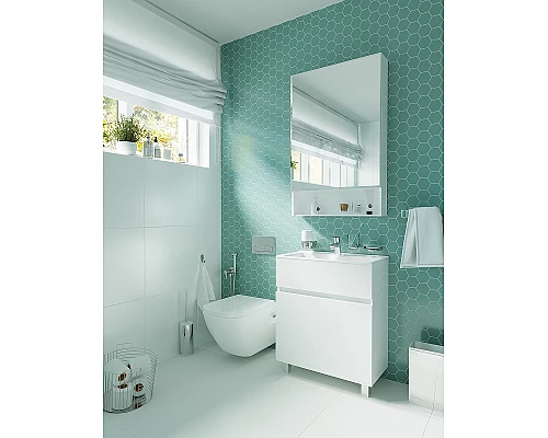 Приобрести Зеркальный шкаф 1MarKa Mira 60 У83225 Белый глянец в магазине сантехники Santeh-Crystal.ru