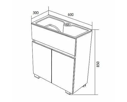 Заказать Тумба с раковиной 1MarKa Mira 60Н У83303 Дуб сонома в магазине сантехники Santeh-Crystal.ru