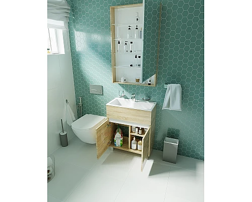 Заказать Тумба с раковиной 1MarKa Mira 60Н У83303 Дуб сонома в магазине сантехники Santeh-Crystal.ru