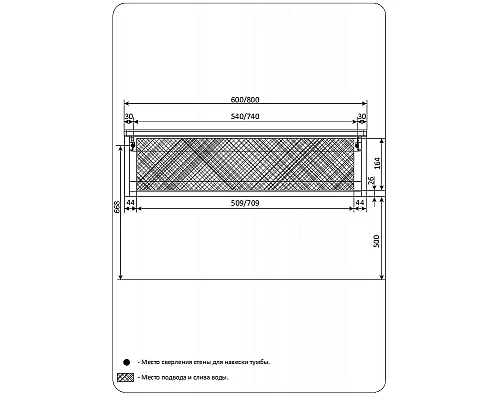 Приобрести Тумба под раковину 1MarKa Nega 60П Ц0000002812 подвесная Белый глянец в магазине сантехники Santeh-Crystal.ru