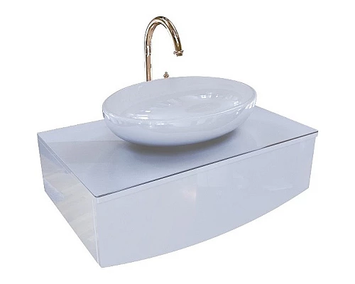 Заказать Тумба под раковину 1MarKa Nega 80П Ц0000002813 подвесная Белый глянец в магазине сантехники Santeh-Crystal.ru