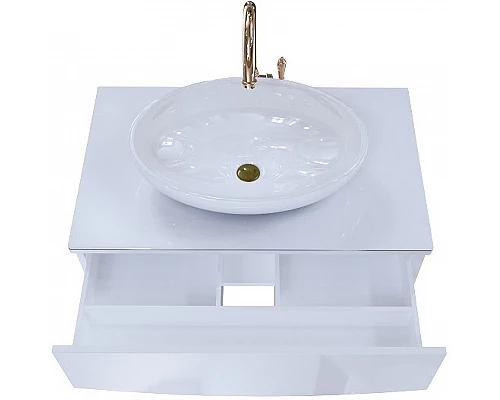 Заказать Тумба под раковину 1MarKa Nega 80П Ц0000002813 подвесная Белый глянец в магазине сантехники Santeh-Crystal.ru