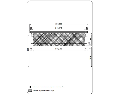 Заказать Тумба под раковину 1MarKa Nega 80П Ц0000002813 подвесная Белый глянец в магазине сантехники Santeh-Crystal.ru