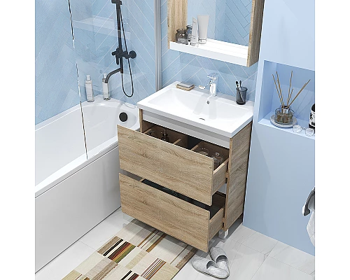 Приобрести Тумба под раковину 1MarKa New Aris 60Н Ц0000019918 Дуб Сонома в магазине сантехники Santeh-Crystal.ru