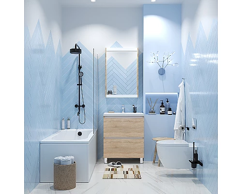 Приобрести Тумба под раковину 1MarKa New Aris 60Н Ц0000019918 Дуб Сонома в магазине сантехники Santeh-Crystal.ru