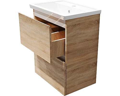 Заказать Тумба под раковину 1MarKa New Aris 60П Ц0000014411 подвесная Дуб Сонома в магазине сантехники Santeh-Crystal.ru
