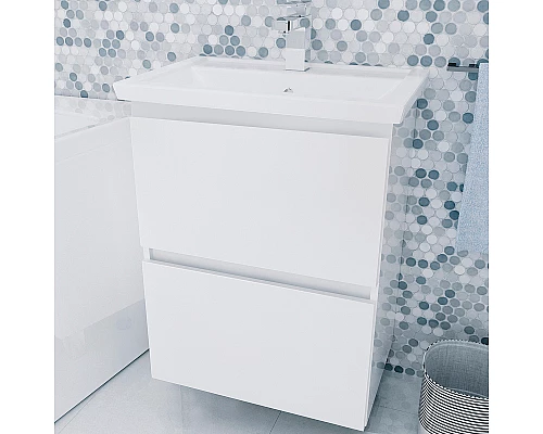 Купить Тумба под раковину 1MarKa New Aris 70П Ц0000019921 подвесная Белый глянец в магазине сантехники Santeh-Crystal.ru
