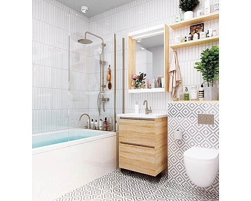 Приобрести Тумба под раковину 1MarKa New Aris 70П Ц0000019922 подвесная Дуб Сонома в магазине сантехники Santeh-Crystal.ru