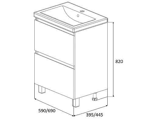 Заказать Тумба под раковину 1MarKa New Aris 70Н Ц0000019919 Белый глянец в магазине сантехники Santeh-Crystal.ru