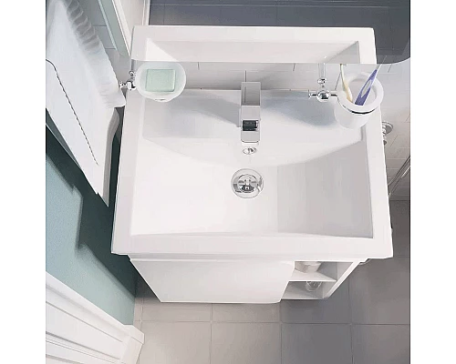 Приобрести Тумба под раковину 1MarKa Nuvo 60 У76055 Белая глянцевая в магазине сантехники Santeh-Crystal.ru