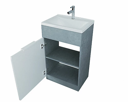 Купить Тумба с раковиной 1MarKa Revo 50H У99085 Бетон светло-серый в магазине сантехники Santeh-Crystal.ru