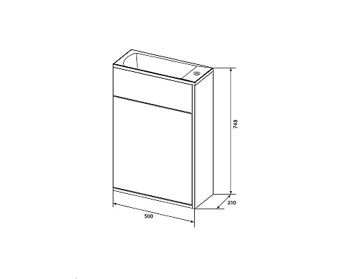 Приобрести Тумба с раковиной 1MarKa Stretto 50П У94716 подвесная Белый глянец в магазине сантехники Santeh-Crystal.ru
