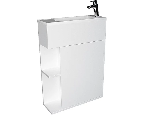 Купить Тумба с раковиной 1MarKa Stretto 60П У94717 подвесная Белый глянец в магазине сантехники Santeh-Crystal.ru
