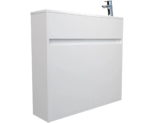 Купить Тумба с раковиной 1MarKa Stretto 80П У92325 подвесная Белый глянец в магазине сантехники Santeh-Crystal.ru