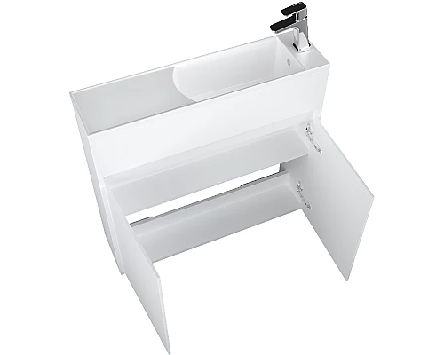Купить Тумба с раковиной 1MarKa Stretto 80П У92325 подвесная Белый глянец в магазине сантехники Santeh-Crystal.ru