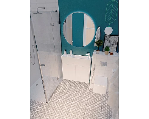 Купить Тумба с раковиной 1MarKa Stretto 80П У92325 подвесная Белый глянец в магазине сантехники Santeh-Crystal.ru