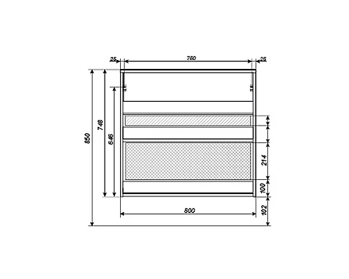 Купить Тумба с раковиной 1MarKa Stretto 80П У92325 подвесная Белый глянец в магазине сантехники Santeh-Crystal.ru