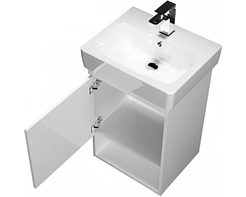 Купить Тумба под раковину 1MarKa Tera 50 У76057 Белая глянцевая в магазине сантехники Santeh-Crystal.ru