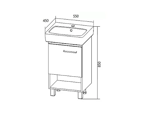 Купить Тумба под раковину 1MarKa Tera 55 У76066 Дуб Сонома в магазине сантехники Santeh-Crystal.ru