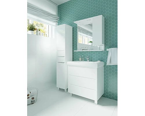 Купить Зеркало со шкафом 1MarKa Кода 65 Лайт У23118 с подсветкой Белый глянец в магазине сантехники Santeh-Crystal.ru